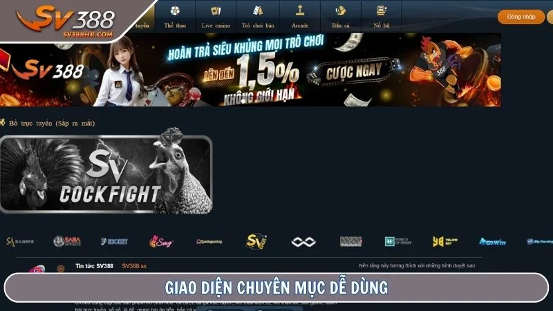 Giao diện chuyên mục dễ dùng