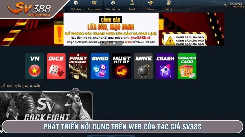 Phát triển nội dung trên web của tác giả SV388